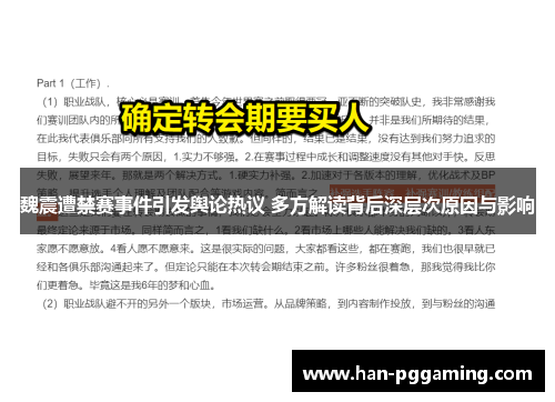 魏震遭禁赛事件引发舆论热议 多方解读背后深层次原因与影响